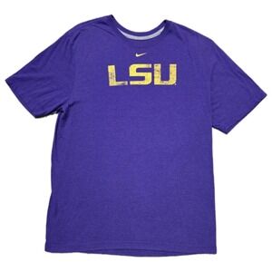 Y2K Nike LSU Tigers Center Swoosh‎ T-Shirt Mens XL Purple